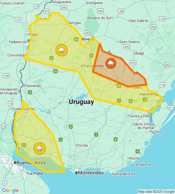Inumet emitió doble alerta naranja y amarilla por tormentas ...