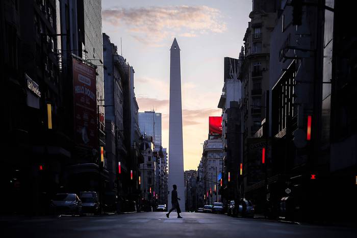 Microcentro en la ciudad de Buenos Aires, este sábado. 
 · Foto: Juan Ignacio Roncoroni, EFE 