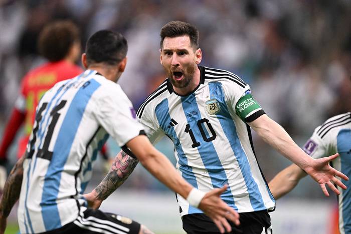 Lionel Messi, luego de anotar un gol a México, el 26 de noviembre en Lusail, Qatar. · Foto: Kirill Kudryavstsev, AFP