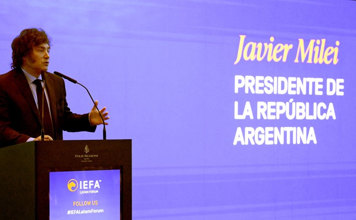 Javier Milei, el 26 de marzo, en Buenos Aires. · Foto: Juan Mabromata, AFP