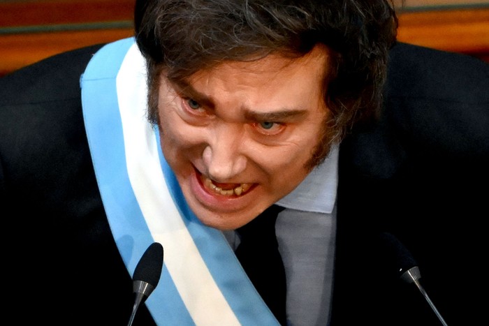 Javier Milei durante la inauguración de la sesión ordinaria del Congreso, el sábado, en Buenos Aires. · Foto: Luis Robayo, AFP