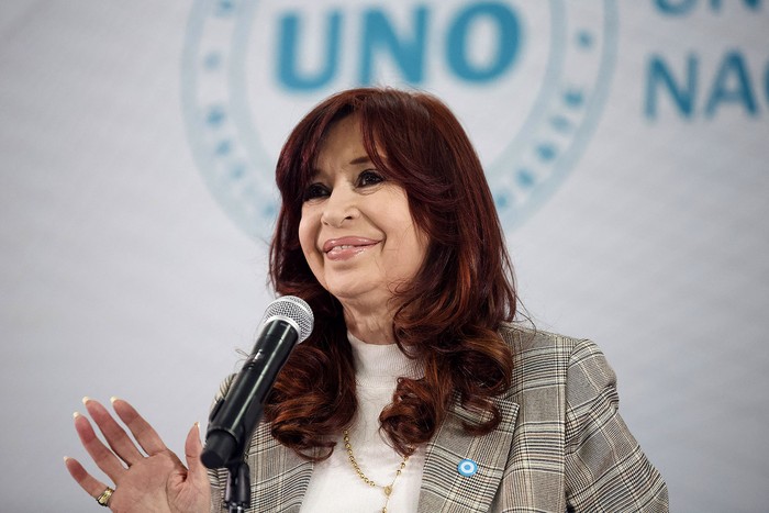 Cristina Fernández en la Universidad Nacional del Oeste, en Merlo, Buenos Aires, el 13 de setiembre. · Foto: Charo Larisgoitia, Prensa de Fernández, AFP