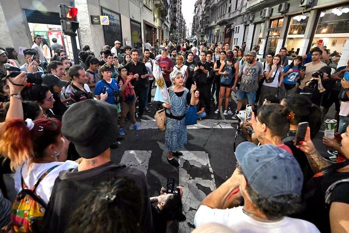 Protesta de jubilados contra el gobierno del presidente Javier Milei, el 19 de marzo, en Buenos Aires. · Foto: Luis Robayo, AFP