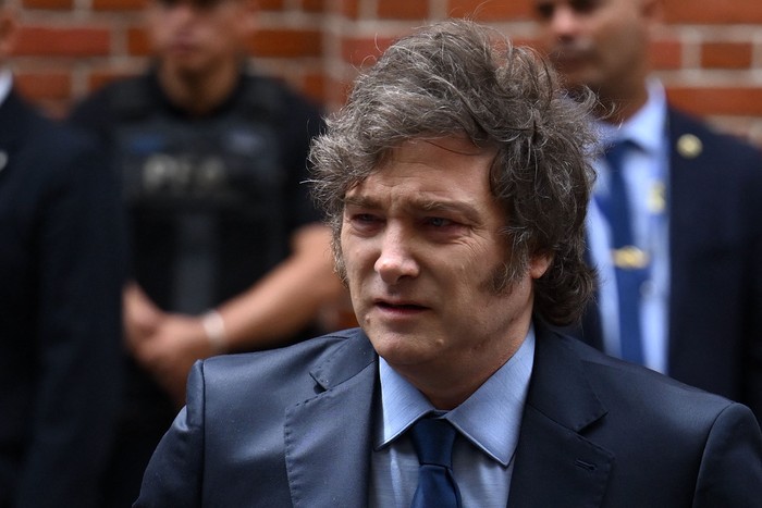 Javier Milei, el 27 de enero, en Buenos Aires. · Foto: Luis Robayo, AFP