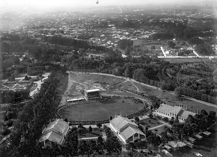 Vista aérea del predio de la Asociación Rural del Uruguay, año 1930. 
Foto: s/d de autor, Intendencia de Montevideo, CDF