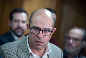 Álvaro Danza, el 22 de julio, en el anexo del Palacio Legislativo. · Foto: Hugo de León