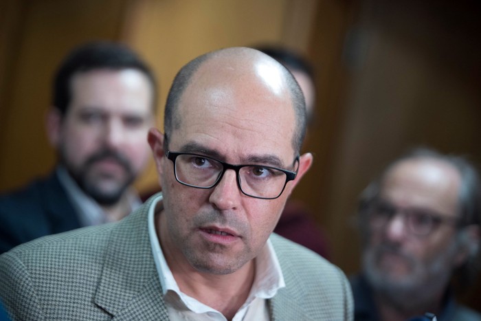 Álvaro Danza, el 22 de julio, en el anexo del Palacio Legislativo. · Foto: Hugo de León