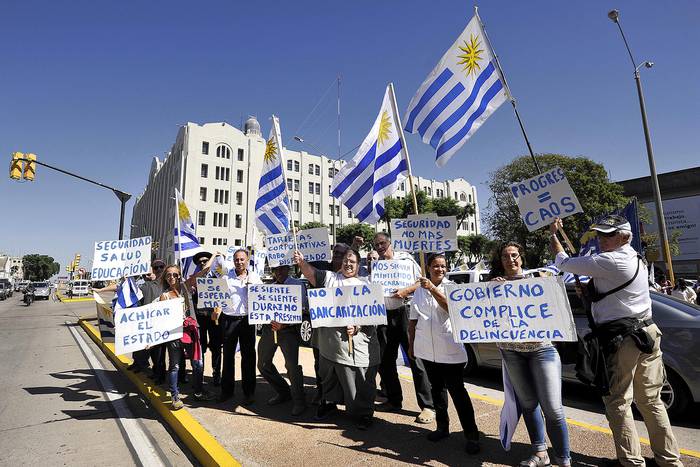 Concentración del movimiento Un Solo Uruguay. Foto: Federico Gutiérrez (archivo, marzo 2018)