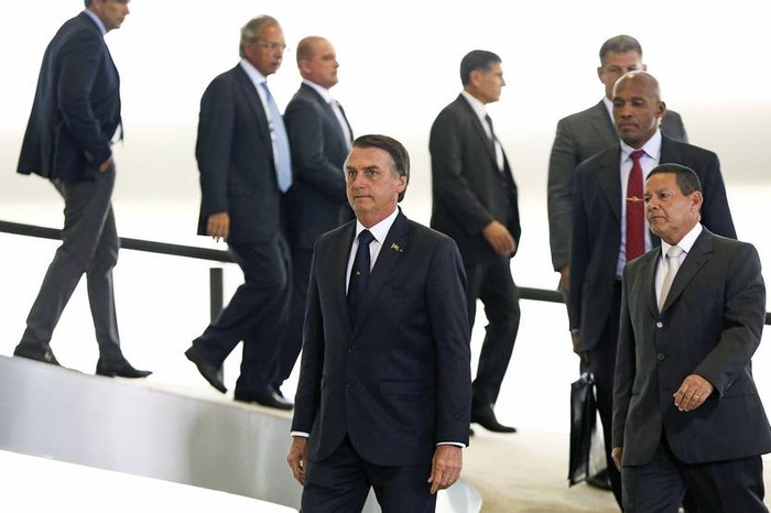 Jair Bolsonaro y Hamilton Mourão, el 7 de enero en Brasilia.
