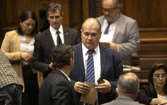 Álvaro Viviano, el martes, en la Cámara de Diputados. · Foto: .
