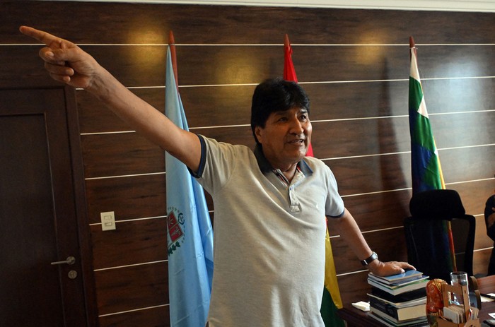 Evo Morales durante una entrevista, el 28 de abril, en la zona cocalera de Lauca Eñe, Bolivia. · Foto: Aizar Raldes, AFP