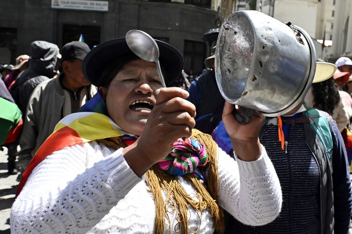 Manifestación de simpatizantes de Evo Morales, el 13 de enero, en La Paz, Bolivia. · Foto: Jorge Bernal, AFP