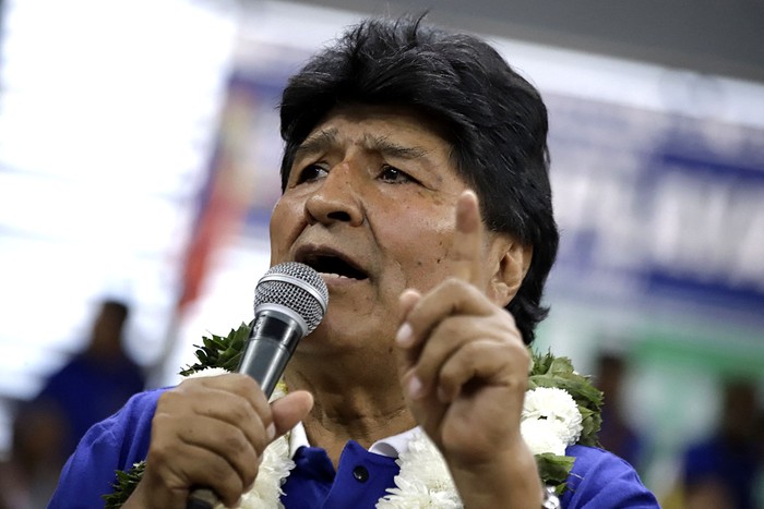 Evo Morales durante el congreso nacional del Movimiento al Socialismo, en Villa Tunari, provincia de Chapare, Bolivia. · Foto: David Flores, AFP