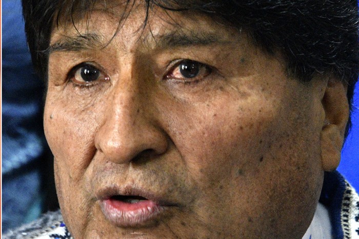 Evo Morales durante una conferencia de prensa en La Paz el 11 de octubre de 2023. · Foto: Aizar Raldes, AFP