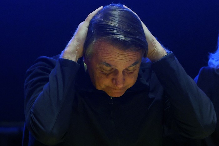 Jair Bolsonaro, el 23 de junio de 2023,en Porto Alegre, Brasil. · Foto: Silvio Ávila / AFP
