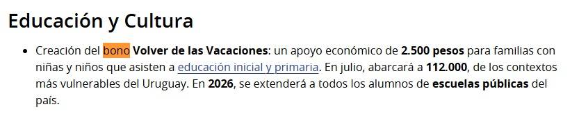 bono escolar presidencia 100