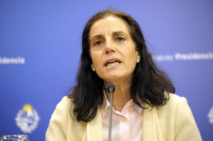 Azucena Arbeleche, el viernes, en el Ministerio de Economía y Finanzas. · Foto: Federico Rodriguez Bissio, presidencia
