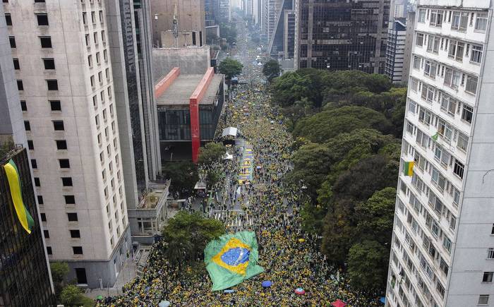 Acto de Jair Bolsonaro en el el 200 aniversario de la independencia de Brasil, a lo largo de la Avenida Paulista en San Pablo, Brasil (07.09.2022). · Foto: Miguel Schincariol, AFP