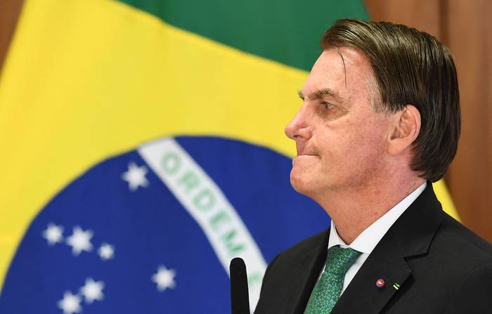 Jair Bolsonaro, el 24 de noviembre de 2021, en el Palacio Planalto en Brasilia. · Foto: Evaristo Sa, AFP