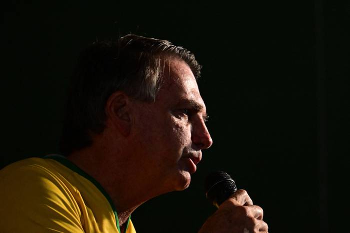Jair Bolsonaro, el 16 de marzo, en Río de Janeiro. · Foto: Pablo Porciúncula, AFP.