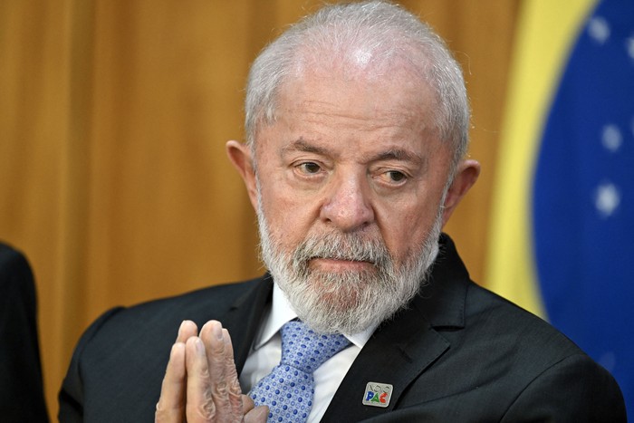 Luiz Inácio Lula da Silva, este miércoles, en el Palacio de Planalto en Brasilia. · Foto: Evaristo Sa, AFP