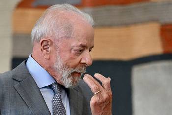 Luiz Inácio Lula da Silva, en el II Diálogo Brasil-África sobre Seguridad Alimentaria, el 19 de mayo, en el Palacio de Itamaraty, Brasilia. · Foto: Evaristo Sa, AFP