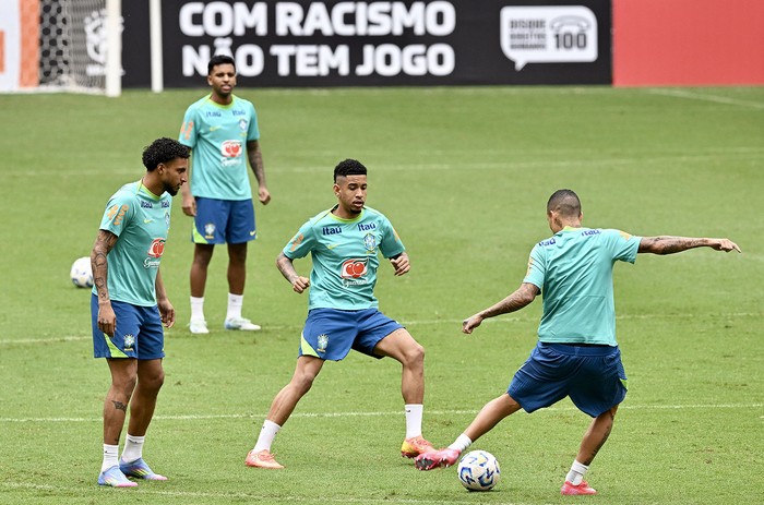 Entrenamiento de la selección de Brasil, el 24 de marzo, en Brasilia. · Foto: Evaristo Sa, AFP