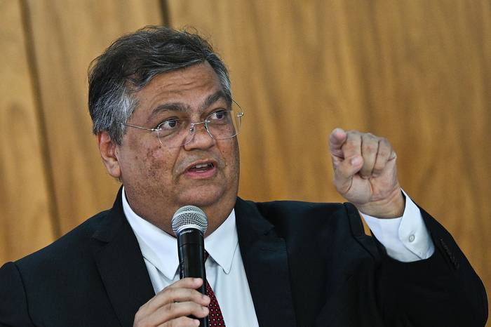 Flávio Dino, ministro de Justicia de Brasil, el 18 de abril, en el Palacio del Planalto, en Brasilia. · Foto: Andre Borges, AFP