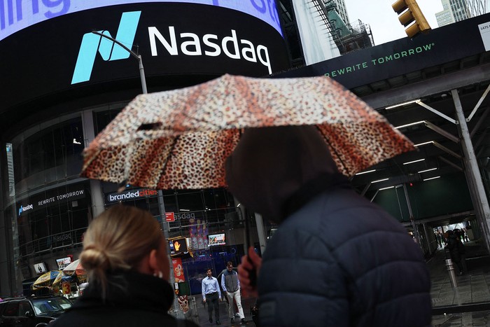 El mercado Nasdaq, el 7 de abril en Nueva York. · Foto: Michael Santiago / Getty Images / AFP