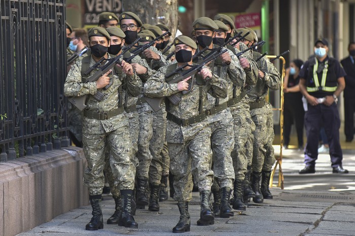 Militares en la apertura de Tribunales (archivo, febrero de 2022). · Foto: Federico Gutiérrez