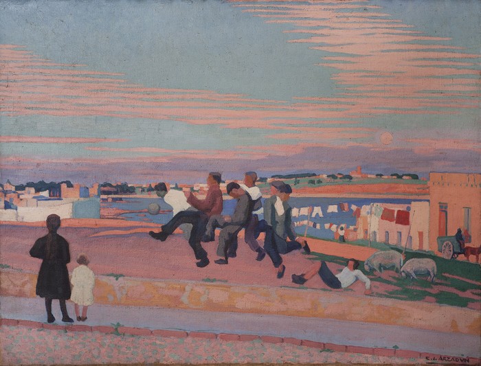 _Partido de fútbol_, c. 1919. Carmelo de Arzadun. Óleo sobre tela 87 x 116 cm.