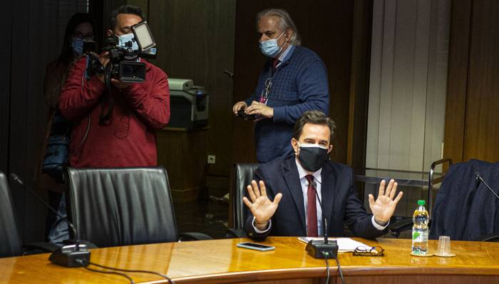 Germán Cardoso, el martes, en la comisión investigadora del Ministerio de Turismo. · Foto: .