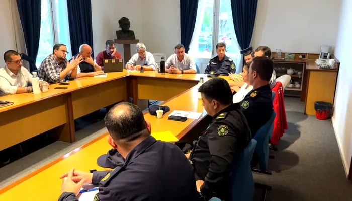 Comité Departamental de Emergencias, el 7 de octubre, en Salto. · Foto: Intendencia de Salto