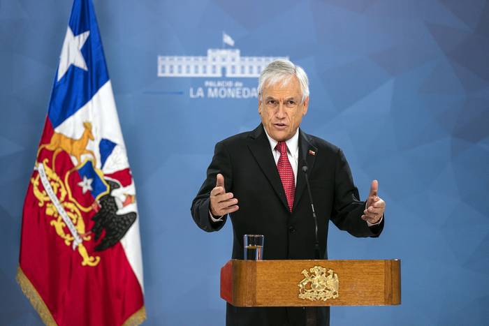 Sebastián Piñera, en Santiago. · Foto: Presidencia chilena