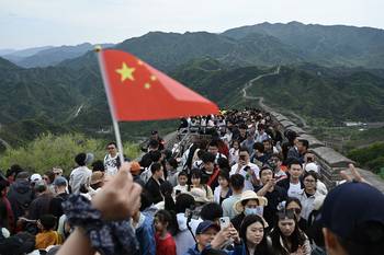 La Gran Muralla China, el 1° de mayo. · Foto: Greg Baker, AFP
