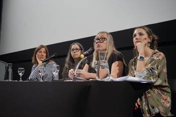 Alejandra Trelles, María José Santacreu, Gisella Previtali y Débora Quiring. · Foto: Comunicación Cinemateca, sin datos de autor