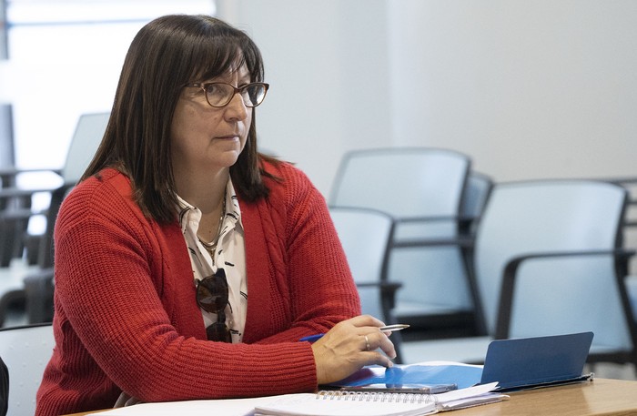 Elbia Pereira, secretaria general de la Federación Uruguaya de Magisterio (archivo, mayo de 2020). · Foto: Mariana Greif