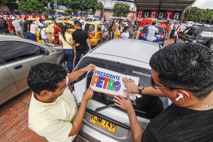 Campaña electoral del candidato Gustavo Petro, el martes, en Cúcuta, Colombia. · Foto: Schneyder Mendoza, AFP