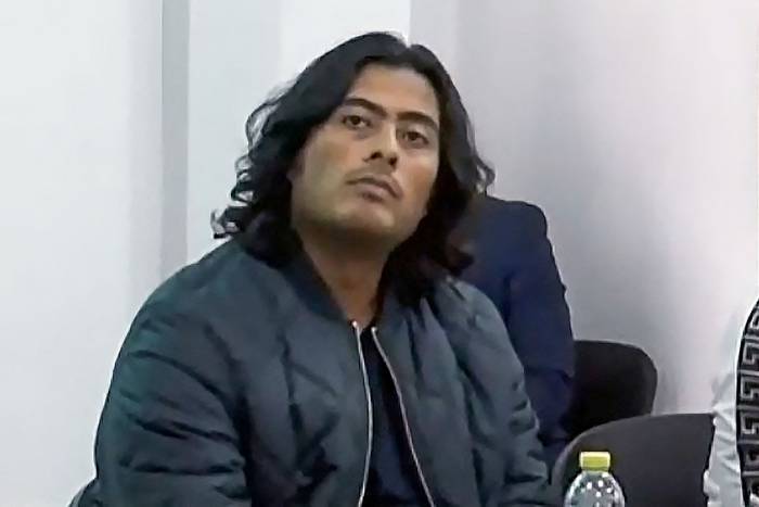 Nicolás Petro durante una audiencia en la corte en Bogotá el 30 de julio de 2023. Captura de video del Consejo Superior de la Judicatura, AFP.