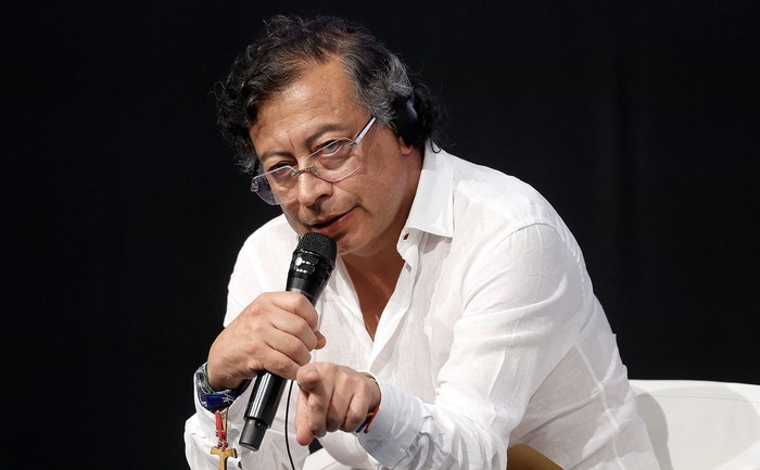 Gustavo Petro, presidente de Colombia, participa en la IV Conferencia Internacional de las Naciones Unidas sobre Financiación y Desarrollo, el 30 de junio, en Sevilla. · Foto: Pierre-Philippe Marcou, AFP