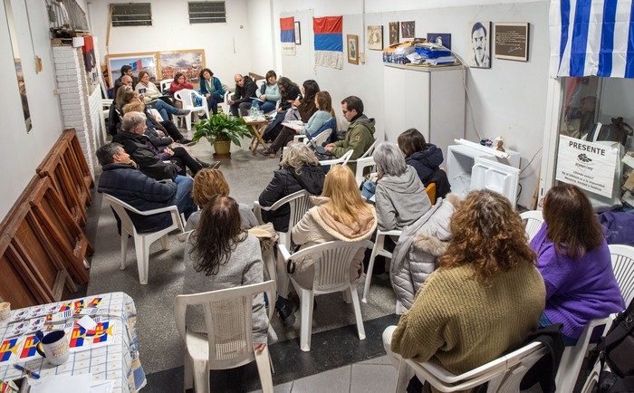 Ciclo de charlas políticas, el 7 de agosto, en el comité Plaza de los Olímpicos, en el barrio Malvín. · Foto: Martín Varela Umpiérrez