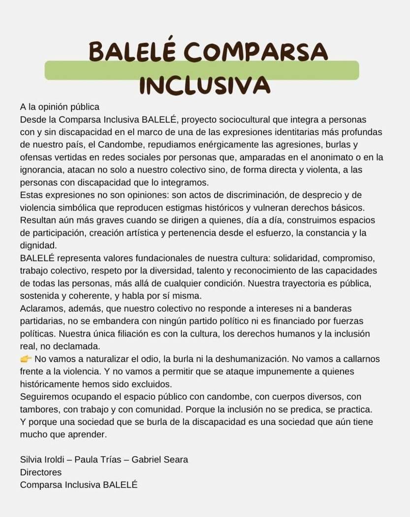 comunicado comparsa