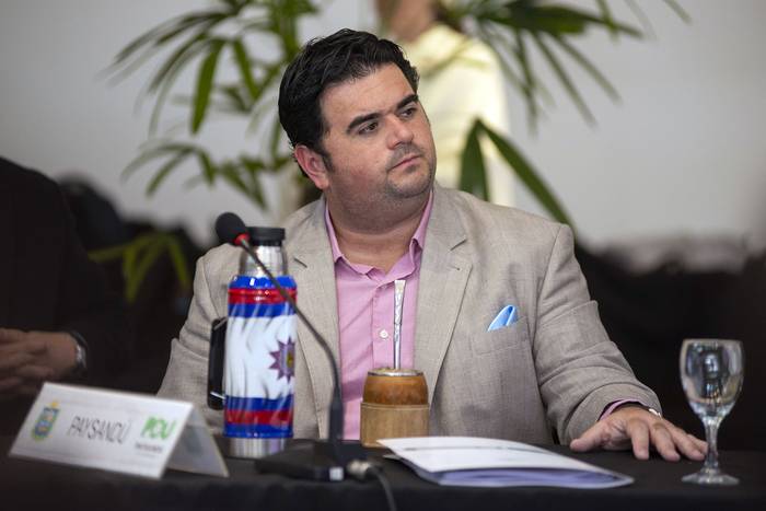 Nicolás Olivera, intendente de Paysandú, en el Congreso de Intendentes en la Asociación Rural de Florida (23.08.2022). · Foto: Alessandro Maradei