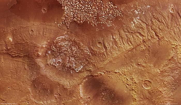 Cráter de Magallanes, Marte. Foto: ESA-DLR-FU Berlin (G. Neukum)