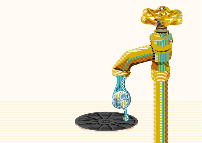 Foto principal del artículo 'Hay que enfrentar la crisis hídrica global' · Ilustración: Luciana Peinado