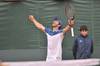 Pablo Cuevas festeja la victoria del partido de la Copa Davis, contra Republica Dominica, hoy, en el Carrasco Lawn Tennis. · Foto: Mariana Greif Pablo Cuevas festeja la victoria del partido de la Copa Davis, contra Republica Dominica, hoy, en el Carrasco Lawn Tennis. · Foto: Mariana Greif