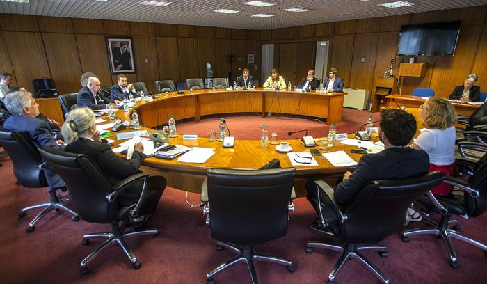 Comisión de Innovación, Ciencia y Tecnología de la Cámara de Diputados, el 16 de marzo, en el edificio anexo al Palacio Legislativo, en Montevideo. · Foto: .
