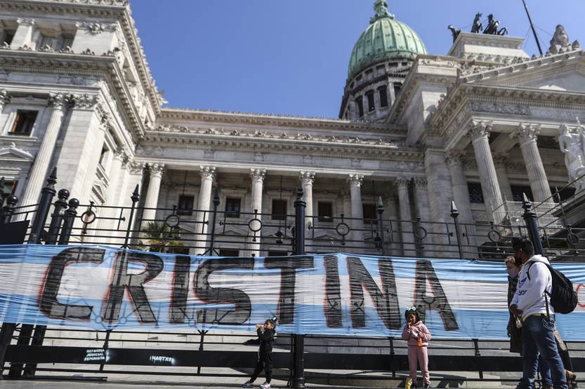 Manifestación a favor de Cristina Fernández