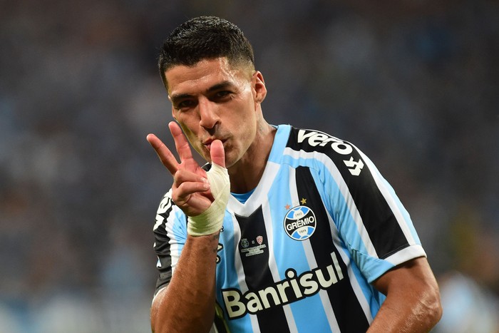 Luis Suárez de Gremio en el estadio Arena do Gremio en Portoalegre. · Foto: Ricardo Rimoli, EFE