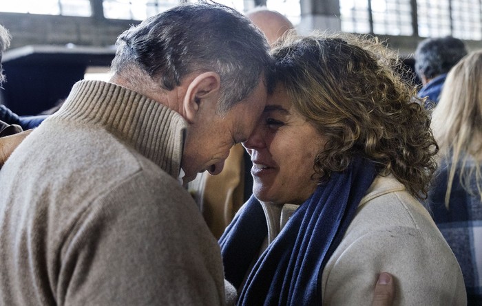 Álvaro Delgado y Macarena Rubio en la Convención Nacional del Partido Nacional, el 28 de junio, Cambadu. · Foto: Rodrigo Viera Amaral